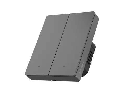 SONOFF SwitchMan Chytrý Nástěnný Vypínač M5 Matter tmavě šedá / 2-tlačítko / 80 mm  