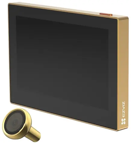 EZVIZ HP2 Chytré dveřní kukátko zlatá / 146° / Wi-Fi / 2K / Monitor 4.3" / 2200 mAh