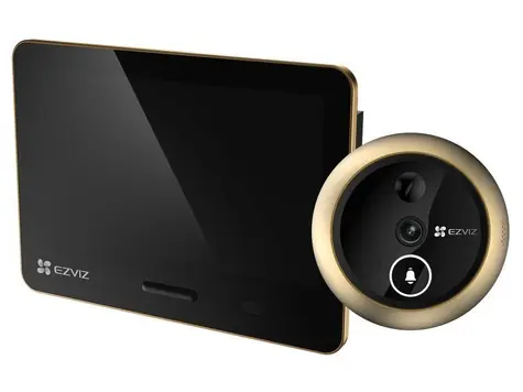 EZVIZ EP4 Chytré dveřní kukátko zlatá / Wi-Fi / 4K UHD 8Mpix / dotykový displej 5.5" / IP54