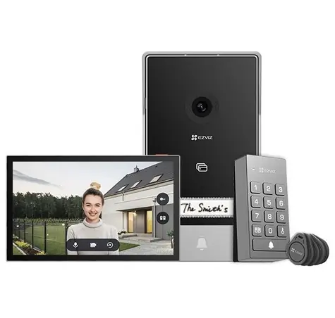 EZVIZ TP7 chytrý domácí interkom  černo-stříbrná / Wi-Fi / 2K / dotykový monitor 7" / bezdrátový zvonek / IP65