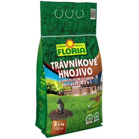 Agro Floria trávníkové hnojivo s odpuzujícím účinkem proti krtkům 2.5 kg