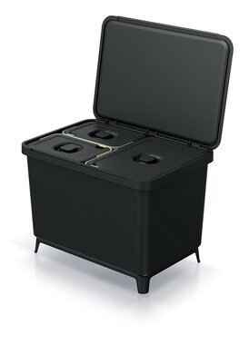 PROSPERPLAST SYSTEMA 1x23l + 2x10l černá / Odpadkový koš 