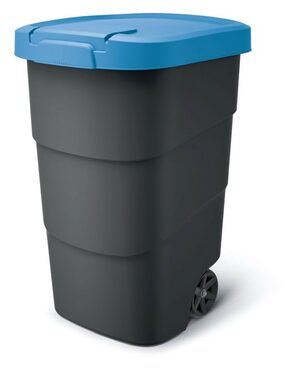 PROSPERPLAST Wheeler 110 l antracit s modrým víkem / Popelnice 