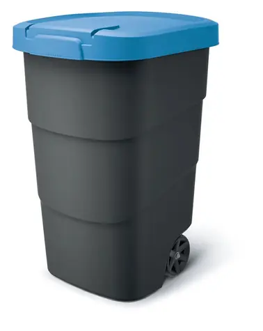 PROSPERPLAST Wheeler 110 l antracit s modrým víkem / Popelnice 