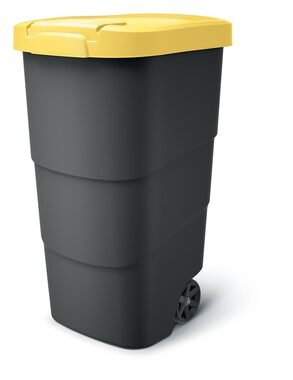 PROSPERPLAST Wheeler 110 l antracit se žlutým víkem / Popelnice 