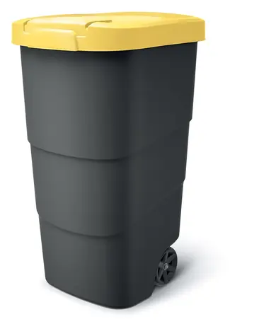 PROSPERPLAST Wheeler 110 l antracit se žlutým víkem / Popelnice 