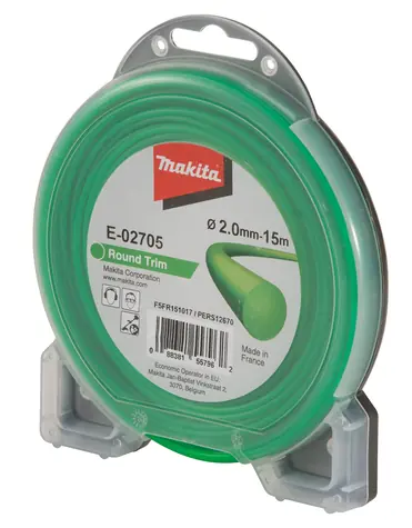 Makita E-02705 struna nylonová 2.0mm 15m zelená / kulatá