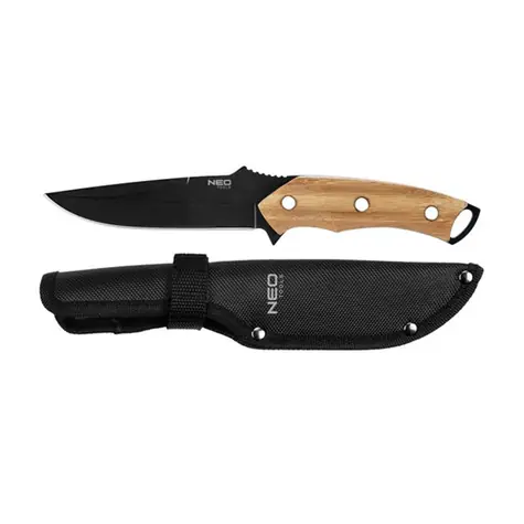 NEO TOOLS 63-110 / Full-tang nůž / nerezová ocel / 250mm / 145mm / nylonové pouzdro / váha 210 g