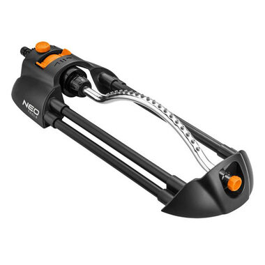 NEO TOOLS 15-771 oranžovo-černá / oscilační postřikovač / 18 trysek / pro plochu až 14x19m / 1/2" i 3/4"