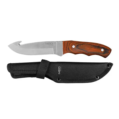 NEO TOOLS 63-116 / survival nůž / nerezová ocel / 240mm / 130mm / otvírák na láhve / pouzdro z nylonu