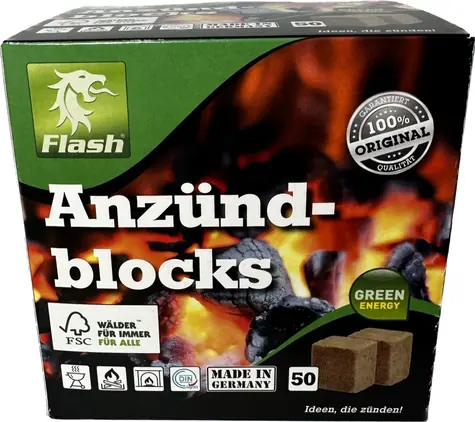 Flash Kostky na podpálení WOOD & WAX 50ks XXL