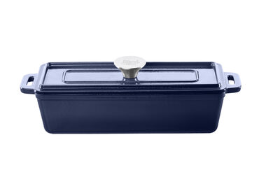 Grand feu Smaltovaný litinový pekáč modrý s poklicí