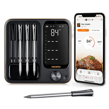Inkbird BBQ bezdrátový teploměr se 4 sondami WiFi/100m & Bluetooth/100m
