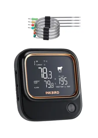 Inkbird BBQ teploměr se 4 sondami WiFi 5GHz & Bluetooth/50m