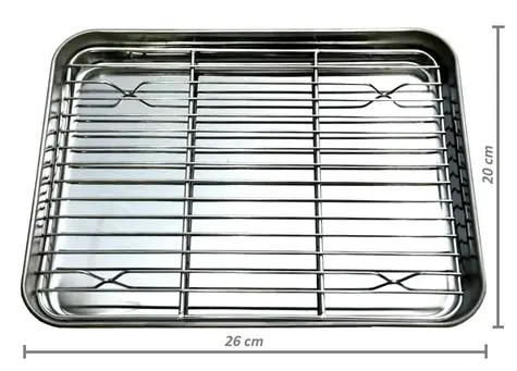 UG Grill Nerezový plech na pečení s mřížkou 26x20x2,5cm vel. S