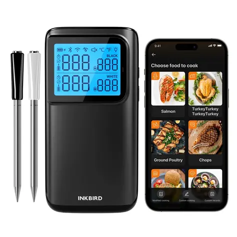 Inkbird Multisensorový teploměr na maso 2sondy/Wifi-Bluetooth/300m INT-12E-BW 