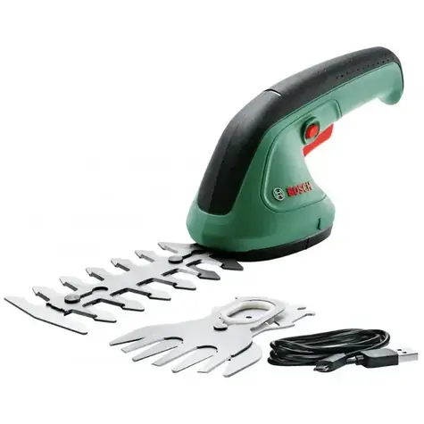 BOSCH EasyShear / Aku nůžky na trávu a keře / 3.6V / 1.5Ah / Záběr 120 mm / USB kabel 