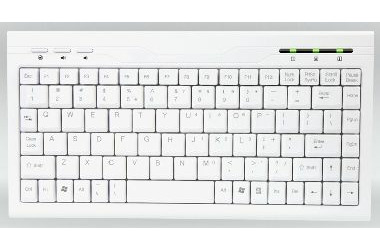 AMEI Klávesnice AM-K2001W / CZ / Slim Mini Multimedia / Bílá / USB