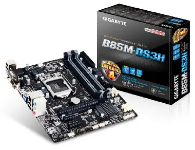 GIGABYTE B85M-DS3H (rev. 1.1) / Intel B85 / DDR3 / SATA III / USB 3.0 / GLAN / VGA+DVI+HDMI / sc.1150 / mATX