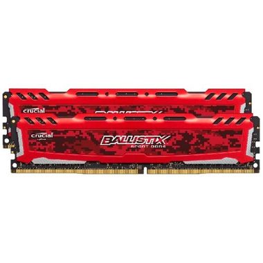Crucial Ballistix Sport LT Red 16GB(2x8GB) / DDR4 / 2400MHz / PC4-19200 / CL16 / 1.2V / Dual Ranked x8