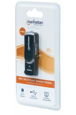 Manhattan mini Externí USB čtečka karet SD/MMC 24v1 černá / USB 3.0 