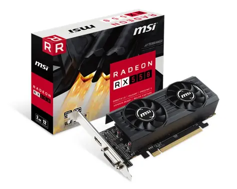 MSI Radeon RX 550 2GT LP OC / 1203 MHz / 2GB GDDR5 7GHz / 128-bit / DVI + HDMI  / Low profile