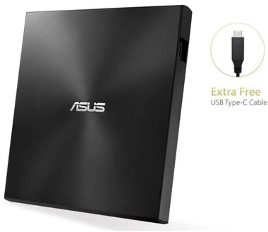 ASUS SDRW-08U9M-U vypalovačka / slim / USB 2.0 / USB-C  / černá