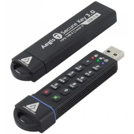 Apricorn Aegis Secure Key 16GB / 256-Bit AES XTS / Flash Disk / šifrování 256-it AES / USB 3.0