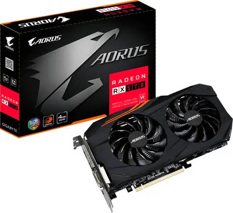 GIGABYTE AORUS Radeon™ RX570 4G / 7000MHz / 4GB GDDR5 / 256-bit / 3x DP 1x HDMI 1x DVI-D/ 450W (8)