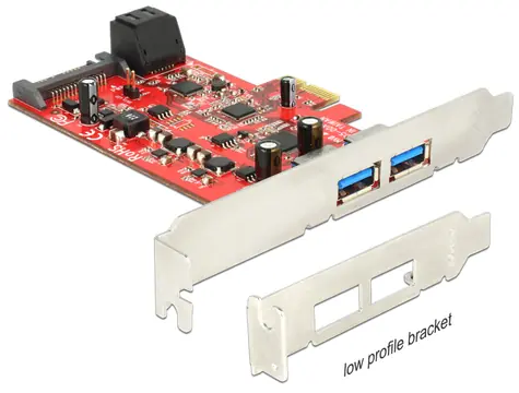 Delock PCI Express Card > 2 x externí USB 3.0 + 2 x interní SATA 6 Gbps / Low Profile Form Factor