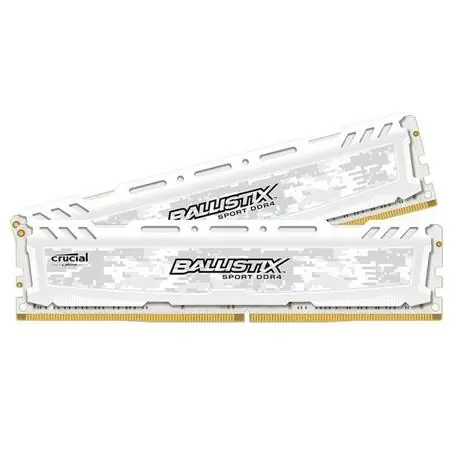 CRUCIAL Ballistix Sport LT 16GB Kit (2x 8GB) 2400 MHz bílá / DDR4 / 16-16-16 / 1.2V / XMP 2.0