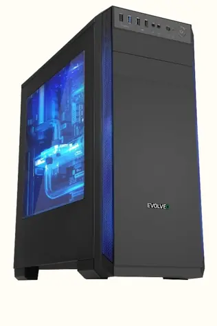 EVOLVEO T3 černá / ATX / 2x USB 2.0 + 1x USB 3.0 / 5x 120 mm / bez zdroje / průhledná bočnice