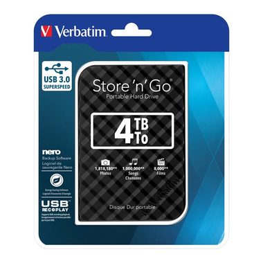 Verbatim Store 'n' Go GEN2 SuperSpeed 4TB černá / Externí HDD / 2.5"/ USB 3.0 / 8MB / 5400rpm / 4.8GBps