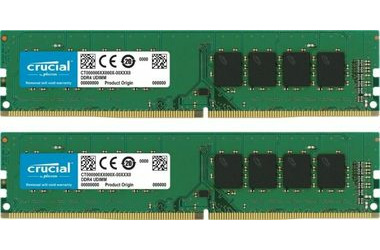 Crucial 64GB (2x32GB) 3200MHz / DDR4 / DIMM / PC4-25600 / CL22 / Non-ECC / Un-buffered / DR x8 / 1.2V