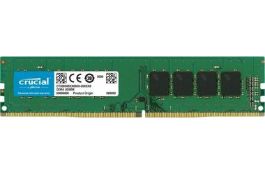 Crucial 32GB (1x32GB) 3200 MHz / DDR4 / DIMM / PC4-25600 / CL22 / Non-ECC / Un-buffered / DRx8 / 1.2V