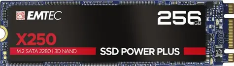 EMTEC Power Plus X250 256GB / M.2 / SATA III / 3D TLC / R:520MBps / W:500MBps / MTBF 2mh / 3y