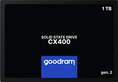 GOODRAM CX400 Gen.2 1TB / 2.5" / SATA III / 3D-NAND TLC / R: 550MBs / W: 500MBs / IOPS: 75K 76.8K / MTBF: 2mil