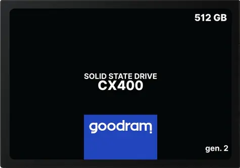 GOODRAM CX400 Gen.2 512GB / 2.5" / SATA III / 3D-NAND TLC / R: 550MBs / W: 500MBs / IOPS: 75K 76.8K / MTBF: 2mil