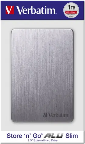 Verbatim Store 'n' Go ALU Slim 1TB šedá / Externí HDD / 2.5"/ USB 3.2 / hliník