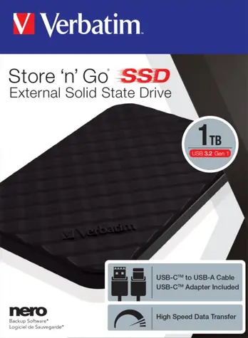 Verbatim SSD Store 'n' Go 1TB černá / Externí SSD / 2.5"/ USB 3.2 Gen. 1