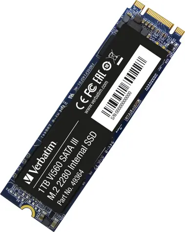 Verbatim Vi560 S3 1TB / SSD / M.2 2280 / SATA 3 / 3D NAND / R: 560MBs / W:520MBs / IOPS R: 102K W:102K / MTBF 1.5mh / 3y