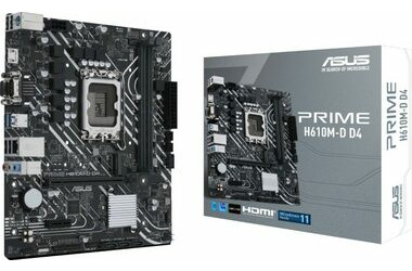 ASUS PRIME H610M-D D4 / H610 / LGA 1700 / 2x DDR4 / PCIEx16 / 1x GLAN / microATX
