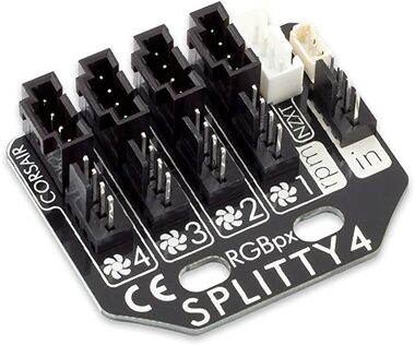 Aqua Computer RGBpx Splitty4 / 4x fan hub / 4x (A)DRGB hub / pro D5 Next, Quadro, Octo, fabwerk