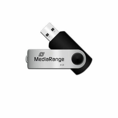 MediaRange MR908 8GB stříbrná / Flash Disk / USB-A 2.0 / čtení: 17MBs / zápis: 4MBs