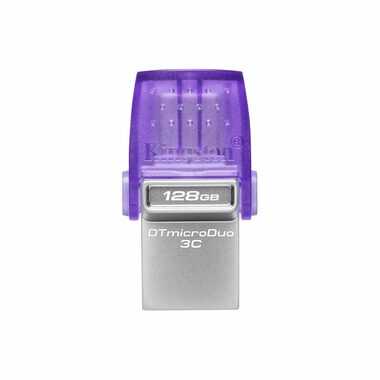 Kingston DataTraveler MicroDuo 3C Gen3 128 GB stříbrná / Flash Disk / USB 3.2 Gen 1 - (USB-A & C 3.0)