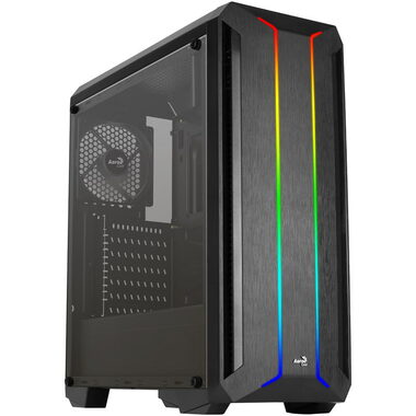 AeroCool Skyline ARGB V1 černá / PC skříň / ATX / 2x USB 3.0 + 2x USB 2.0 / Bez zdroje / průhledná bočnice