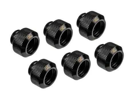 Alphacool Eiszapfen 13mm kompresní šroubení HardTube G1/4" sixpack černá / 6 ks