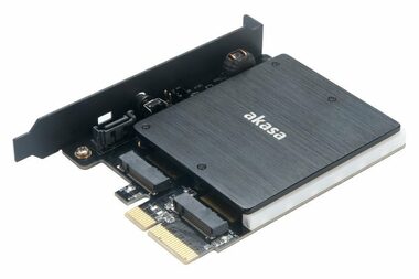 Akasa M.2 PCIe SSD adaptér s pasivním chladičem / RGB LED 