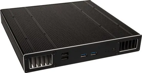 Akasa Plato TN UCFF černá / Mini ITX / možnost pověšení na zeď / hliník / OEM / bez ventilátoru