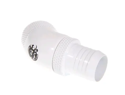 BitsPower otočné připojení 45° G1/4" (M) > 13mm trubka bílá